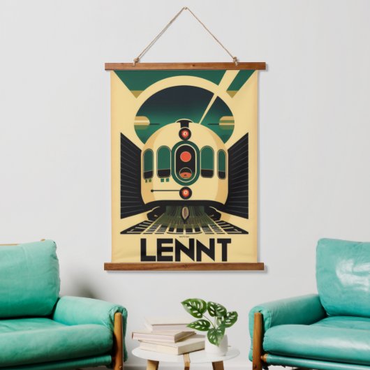 Retro Futuristic Train Wall Tapestry Hangend Wandkleed (Woonkamer)