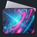 Retro Futuristic Vaporwave Space Portal Laptop Sleeve<br><div class="desc">Safeguard your mobile workstation in spectacular sci-fi fashion with this vibrant and highly protective laptop sleeve. Featuring a breathtaking digital artwork of an electric cosmic pulse, this sleeve instantly transforms your computer into a futuristic statement piece. The design showcases an intense vortex of glowing pink and blue neon rings, pulling...</div>