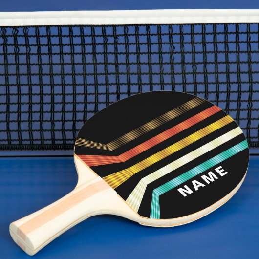 Retro futuristisch gepersonaliseerd tafeltennisbatje (Insitu)