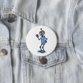 Retro Futuristisch Robot Karakter Waving Ronde Button 7,6 Cm (In situ)