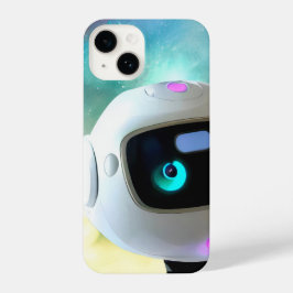 Retro Futuristisch Vriendelijk Robotpersonage iPhone 14 Hoesje
