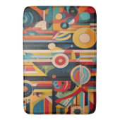Retro-Futuristische Abstracte Geometrische Badmat (Voorkant Verticaal)