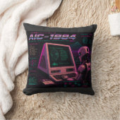 Retro Futuristische AI Robot Computer Vaporwave Ne Kussen (Deken)