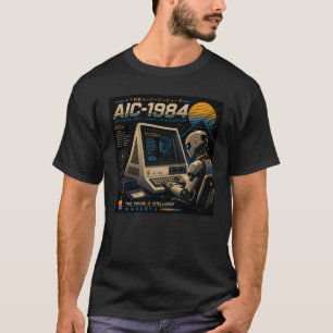 Retro Futuristische AI Robot Computer Vaporwave Ne T-shirt