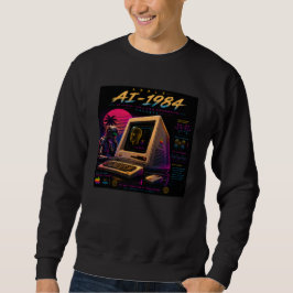 Retro Futuristische AI Robot Computer Vaporwave Ne Trui