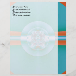 Retro Futuristische Aqua Koraal Abstracte Kunst Briefhoofd Ontwerp