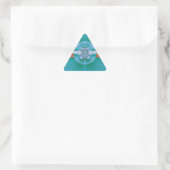 Retro Futuristische Aqua Koraal Abstracte Kunst Sticker (Tas)