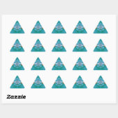 Retro Futuristische Aqua Koraal Abstracte Kunst Sticker (Vel)