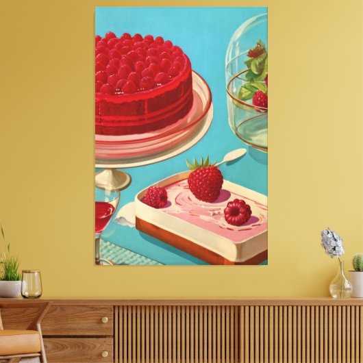 Retro futuristische cake Stretched Canvas Print (Insitu (Woonkamer))