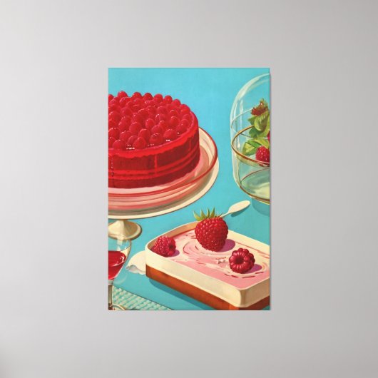 Retro futuristische cake Stretched Canvas Print (Voorkant)
