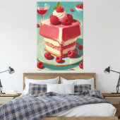 Retro futuristische cake Stretched Canvas Print (Insitu (Slaapkamer))