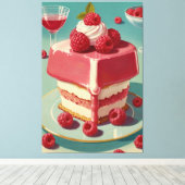 Retro futuristische cake Stretched Canvas Print (Insitu (Houten vloer))