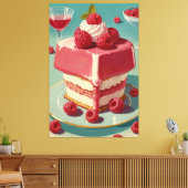 Retro futuristische cake Stretched Canvas Print (Insitu (Woonkamer))