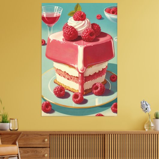 Retro futuristische cake Stretched Canvas Print (Insitu (Woonkamer))