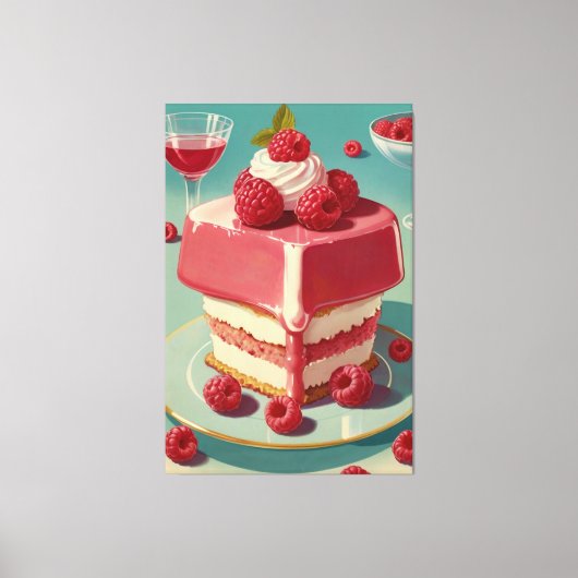 Retro futuristische cake Stretched Canvas Print (Voorkant)