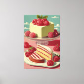 Retro futuristische cake Stretched Canvas Print (Voorkant)