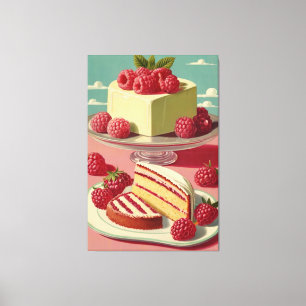 Retro futuristische cake Stretched Canvas Print