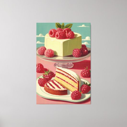 Retro futuristische cake Stretched Canvas Print (Voorkant)