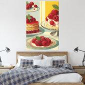Retro futuristische cake Stretched Canvas Print (Insitu (Slaapkamer))