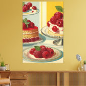 Retro futuristische cake Stretched Canvas Print (Insitu (Woonkamer))