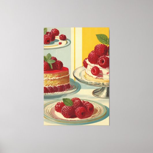 Retro futuristische cake Stretched Canvas Print (Voorkant)
