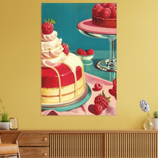 Retro futuristische cake Stretched Canvas Print (Insitu (Woonkamer))