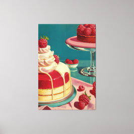Retro futuristische cake Stretched Canvas Print