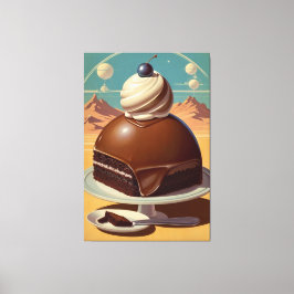 Retro futuristische cake Stretched Canvas Print