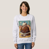 Retro futuristische cake trui  (Voorkant volledig)