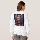Retro-futuristische geometrische leeuw T-shirt ont (Achterkant volledig)