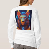 Retro-futuristische geometrische leeuw T-shirt ont (Achterkant)