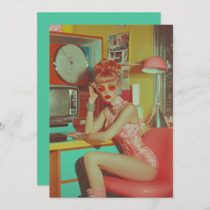 Retro-futuristische glamoureuze esthetiek kaart