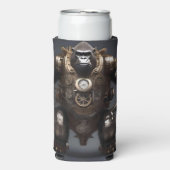 Retro Futuristische Gorilla Steampunk, Seltzer Blikjeskoeler (Seltzer Voorkant)
