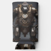 Retro Futuristische Gorilla Steampunk, Seltzer Blikjeskoeler (Achterkant)