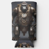 Retro Futuristische Gorilla Steampunk, Seltzer Blikjeskoeler (Voorkant)