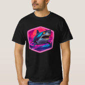 Retro futuristische haaienaanval t-shirt (Voorkant)