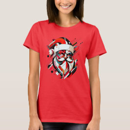 retro-futuristische kerstman t-shirt