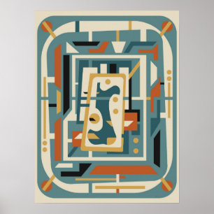 Retro Futuristische Mid-Century Modern Poster