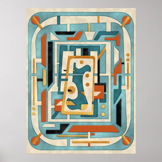 Retro Futuristische Mid-Century Modern Poster (Voorkant)