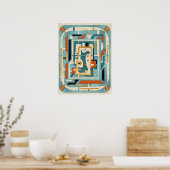 Retro Futuristische Mid-Century Modern Poster (Keuken)