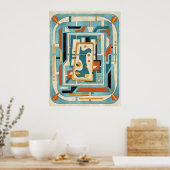 Retro Futuristische Mid-Century Modern Poster (Keuken)
