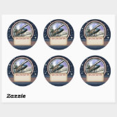 Retro Futuristische Monorail Naam Tag Stickers (Vel)