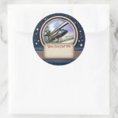 Retro Futuristische Monorail Naam Tag Stickers (Tas)