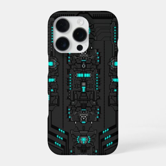 Retro-futuristische PixelArt TechGear iPhone Hoesje (Achterkant)