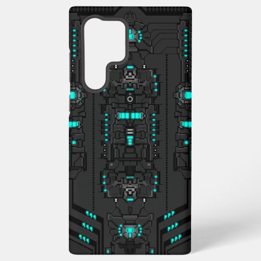 Retro-futuristische PixelArt TechGear Samsung Galaxy Hoesje (Achterkant)