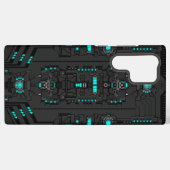 Retro-futuristische PixelArt TechGear Samsung Galaxy Hoesje (Achterkant horizontaal)