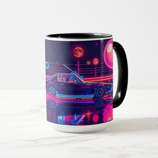 Retro futuristische rit mok (Voorkant rechts)