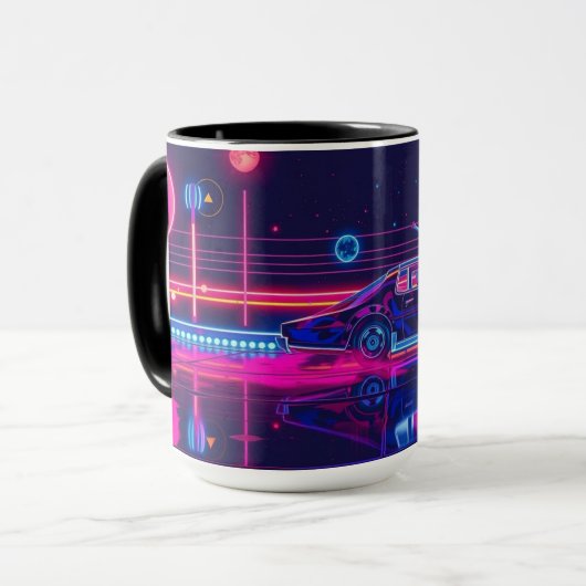 Retro futuristische rit mok (Voorkant links)