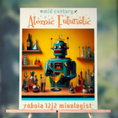 Retro Futuristische Robot ROBIA 12J2 Mixologist Acryl Bord (Neutraal)