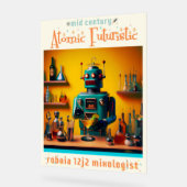 Retro Futuristische Robot ROBIA 12J2 Mixologist Acryl Bord (Hoek)